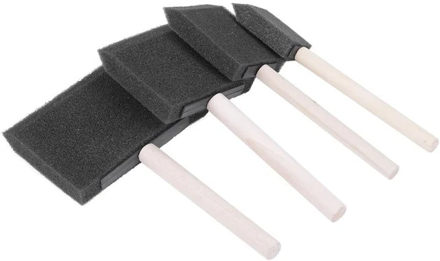 Spazzola Multifunzione Spugna Schiuma Con Manico 5Pz  Pittura Artigianato Legno