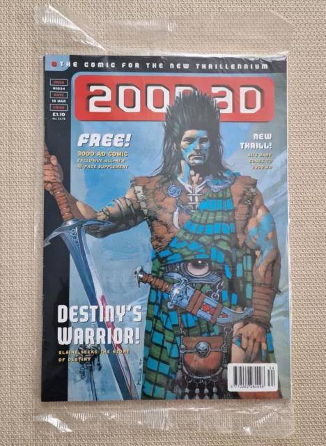 2000AD Prog 1034 Comic 18th March 1997 & 16-Page 3000AD Comic Supplement New