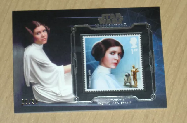 2016 Topps Star Wars Masterwork Royal Mail STAMP GOLD LEIA 28/50