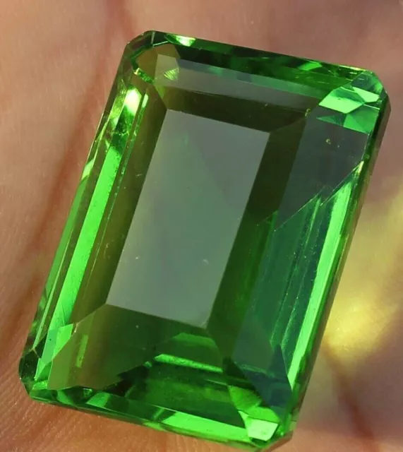 AAA+ 76.55 Ct. Large Green Peridot Emerald Cut Loose Gemstone for Ring & Pendant