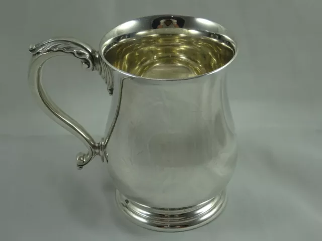 HEAVY sterling silver PINT TANKARD, 1969, 442gm - MAPPIN & WEBB