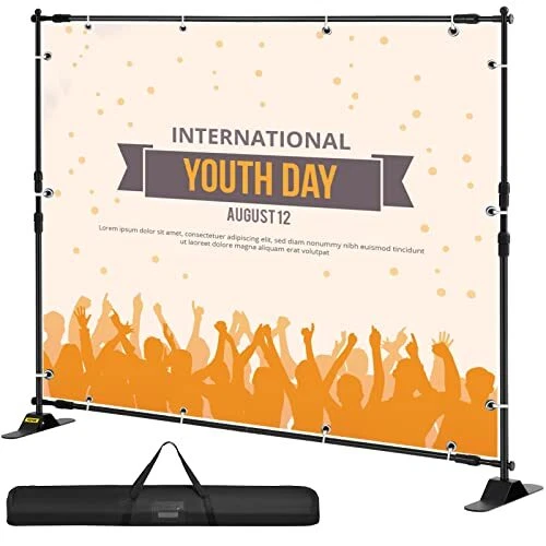 Backdrop Banner Stand 8'X 8' - 10' x 8' Step And Repeat Banner Stand For