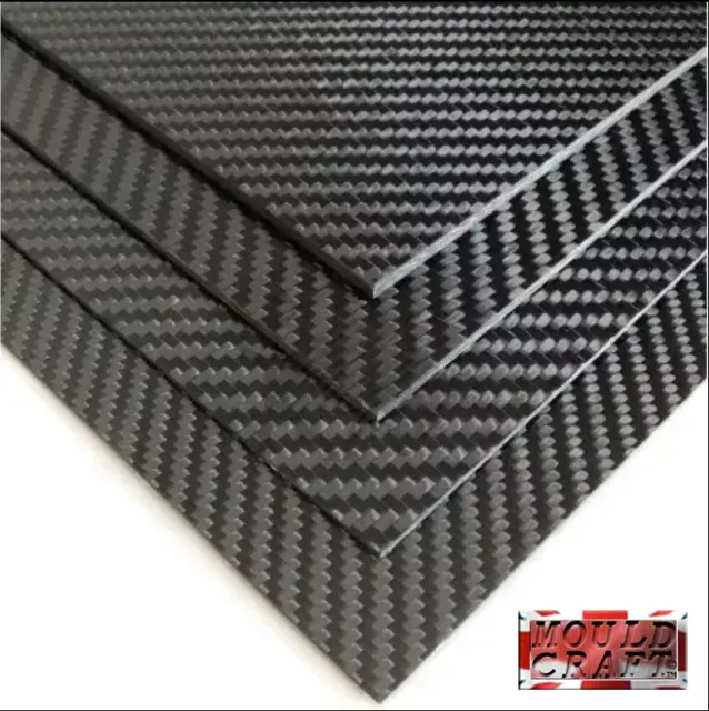 MOULDCRAFT DOUBLE SIDED Carbon fibre Sheets Gloss or Matte 1mm