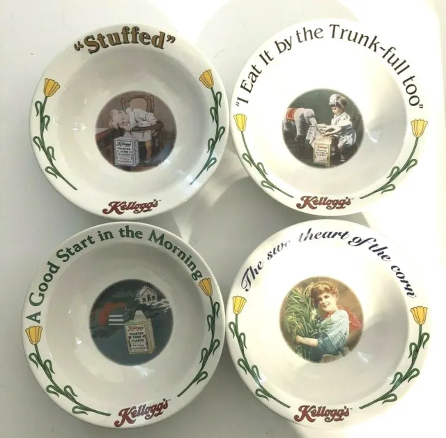 4 Kellogg's Collectible Bowls Stoneware 1996 Limited Edition