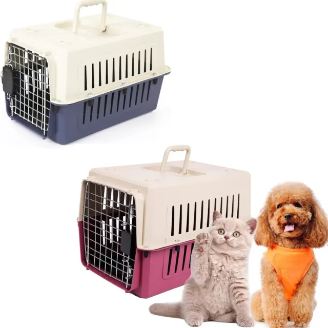 LONABR Portable Pet Airline Box Kitty Puppy Travel Cage Plastic Dog Cat Carrier
