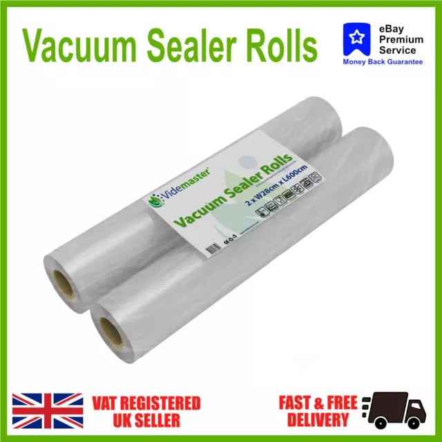 20cm 28cm Textured Vacuum Food Sealer Vac Bags Roll JML Andrew James 1-12 Rolls