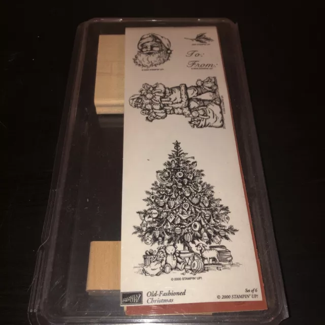 NEW Stampin Up Set Of 6 Old Fashioned Christmas Vintage Tree Merry To From Stamp