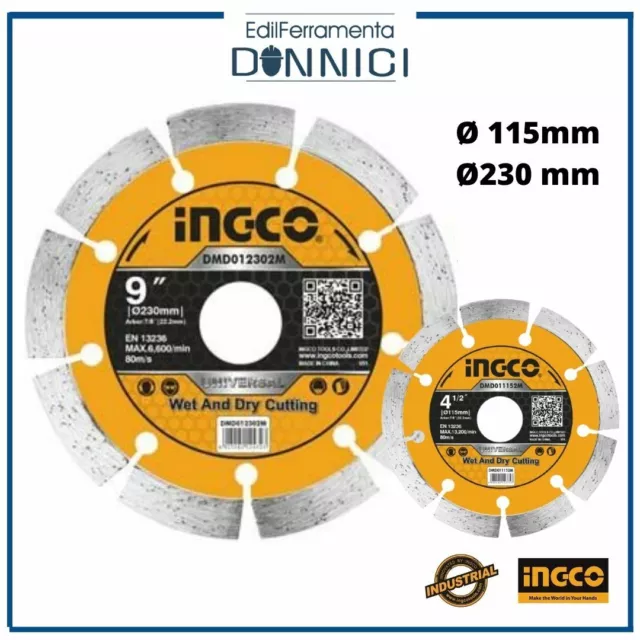 Disco diamantato segmentato da 115 - 230mm per taglio marmo pietra ceramica