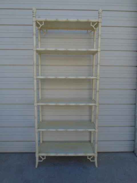 Fretwork Faux Bamboo Allegro Bookcase Thomasville Chinese Chippendale Shelves Fretwork Faux Bamboo Allegro Bookcase Thomasville Chinese Chippendale Shelves
