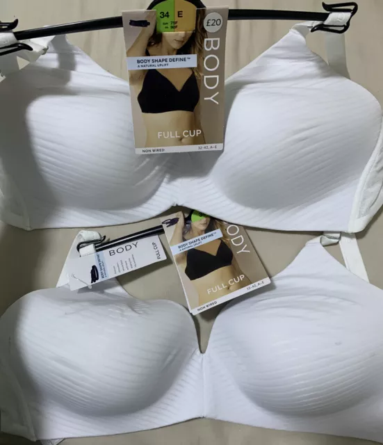 ex M&S BODY SHAPE DEFINE NON WIRED NATURAL UPLIFT FULL CUP Bra