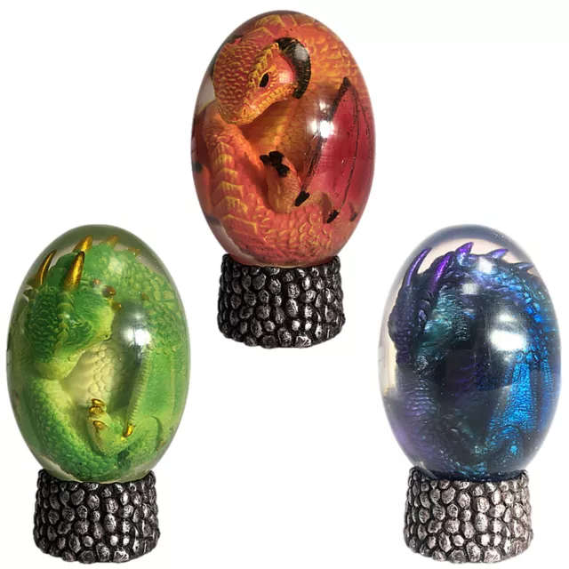 Lava Dragon Egg + Base Crystal Lava Dinosaur Egg Resin Sculpture Souvenir