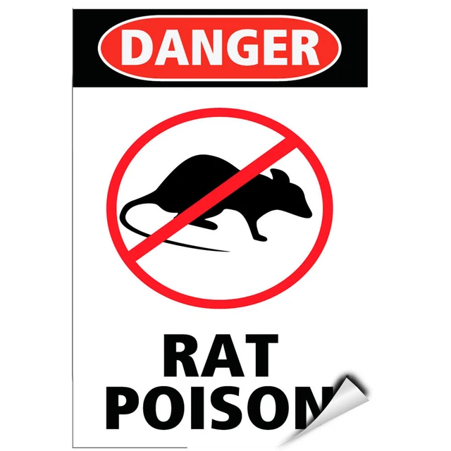 DANGER RAT POSION Hazard Sign Poison Warning Signs LABEL DECAL STICKER