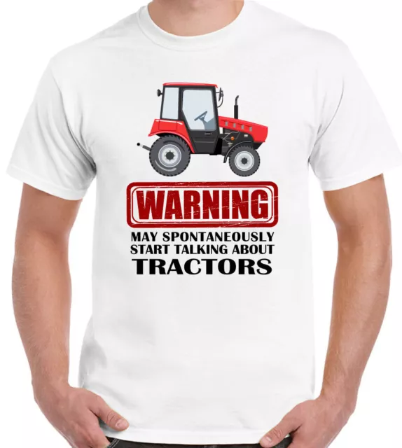 Tractor T-Shirt Warning May Spontaneously Start Talking About Mens Funny Farmer
