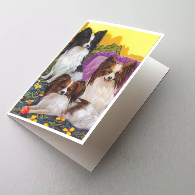 Papillon Party Pals Greeting Cards and Envelopes Pack of 8 PPP3144GCA7P