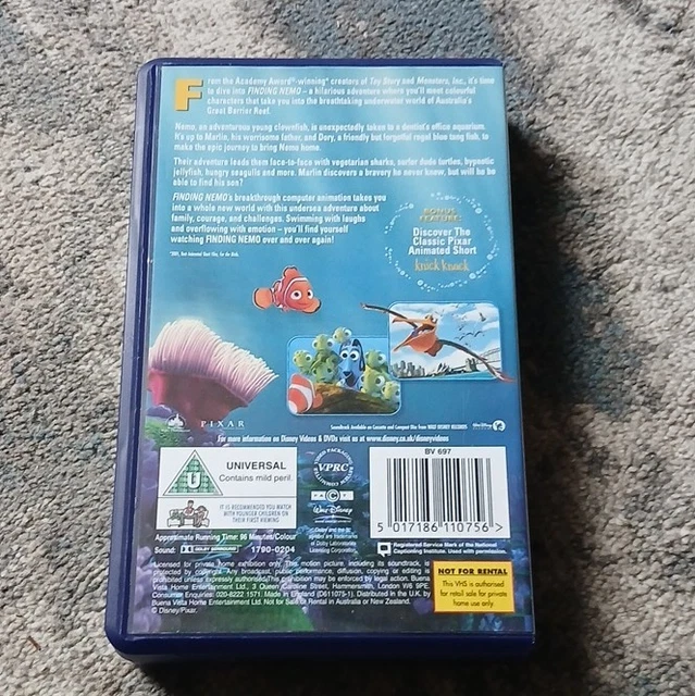 DISNEY PIXAR FINDING Nemo VHS PAL Children's Animation Adventure U ...