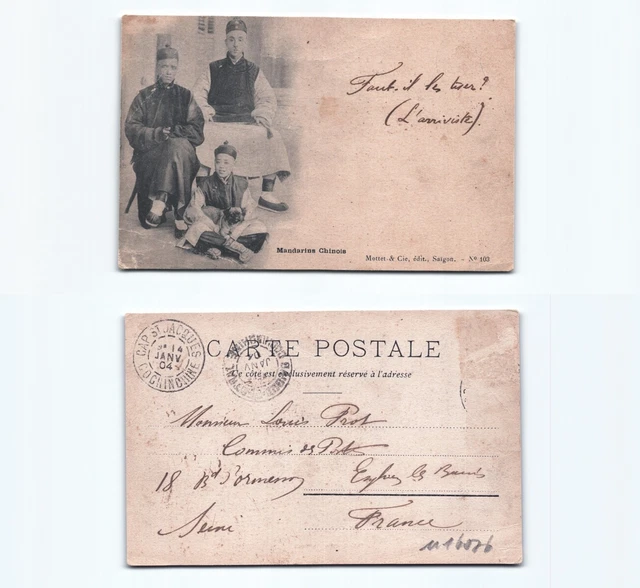 (n16076)   chinesische Mandarine 1904   Ansichtskarte Indochina (französisc