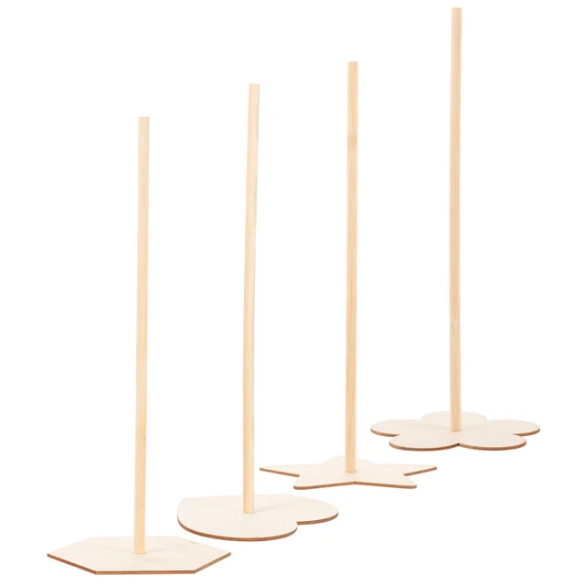 4 Pcs Porta Bagel Supporto Per Ciambella Legno Espositore Per Caramelle Di Legno