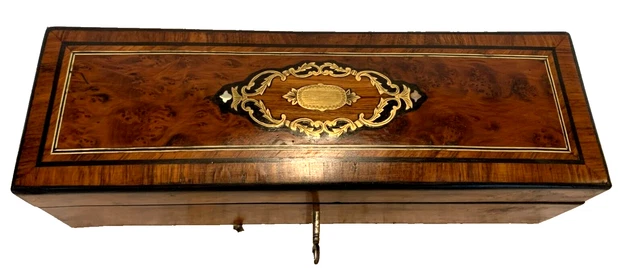 Boîte à Gants Napoléon III - Loupe De Thuya Et Marqueterie Boulle - XXe