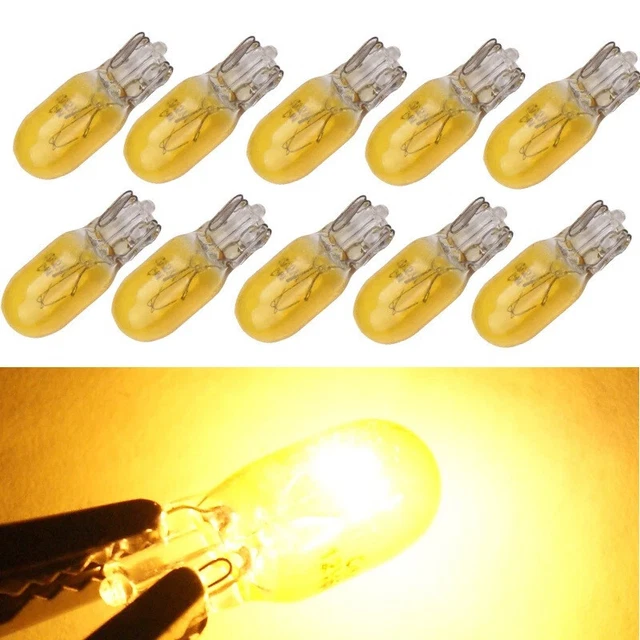 10X AMPOULES W5W T10 Jaune halogène lampe veilleuses pour Voitures et