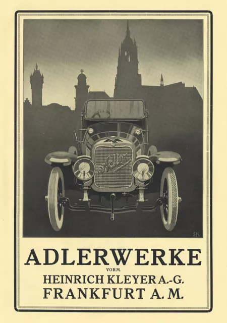 Adlerwerke Frankfurt am Main Heinrich Kleyer Plakat Braunbeck Motor A3 535