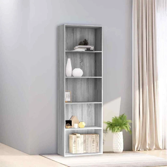 Vidaxl Libreria 5 Ripiani Grigio Sonoma 60x30x189 cm Legno Multistrato