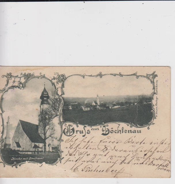 AK  Söchtenau Oberbayern Kr. Rosenheim - 2 Motive Teilansicht mit Kirche 1899