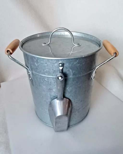 NEW▪︎ARTLAND▪︎8"▪︎OASIS▪Galvanized Tin Beverage ICE BUCKET Pail with LID & SCOOP