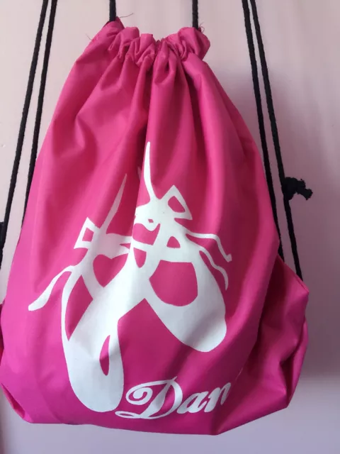 Girls Kids Child Dance Swim ballet School Draw String Shoes Pink Backpack Bag