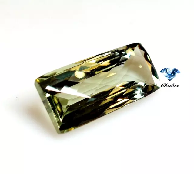 1x Vert Prasiolite - Baguette Échiquier 13,22ct.22, 8x10mm (2575)