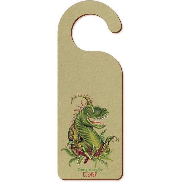 'Clever Velociraptor Dinosaur' 200 mm x 72 mm Colgador de Puertas (DH00034853)
