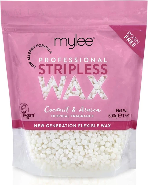 Cuentas de cera dura profesional Mylee 500 g, pellets depilatoria sin rayas...