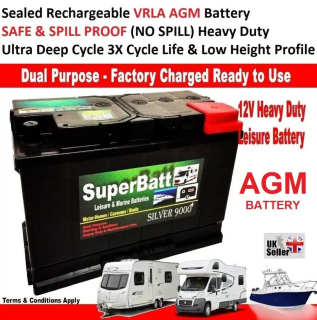 AGM Deep Cycle Leisure Battery 12V 130AH AGM130L Caravan Motorhome Marine Boat