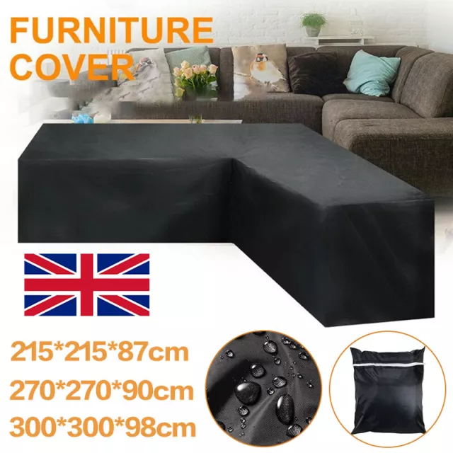 L Shape Corner Furniture Sofa Rattan Cover Waterproof Garden Outdoor Protector