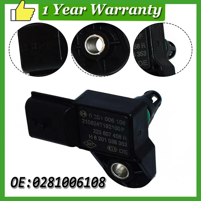Delphi Fuel Rail Pressure Sensor | Fit Dacia Ford Jaguar Kia Nissan Renault