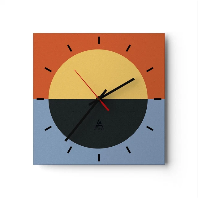 Horloge Murale Carrée Tulup En Verre 30x30 Cm - Style Abstraction Métal - Mouvement Quartz