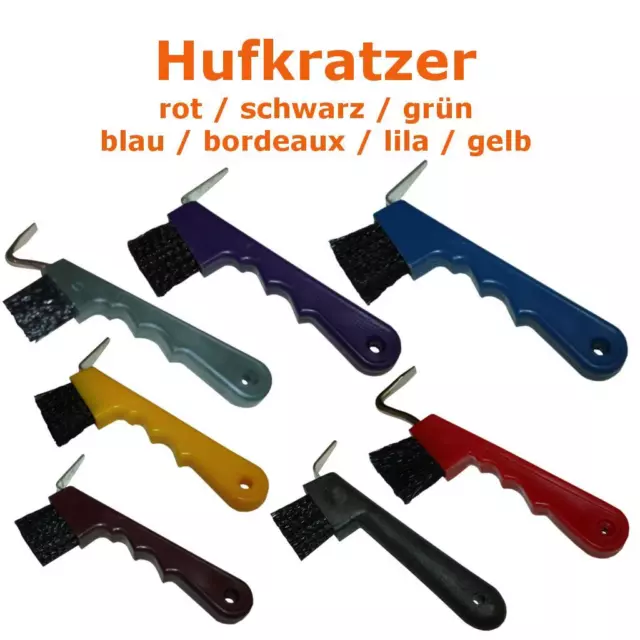 Hufkratzer mit Bürste Pferde Hufpick Hufauskratzer Hufpflege Pferdepflege NEU