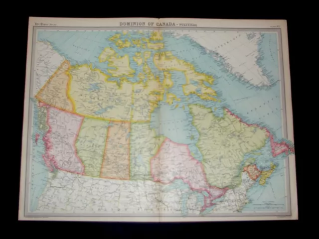 SALE - THE TIMES ATLAS 1921  - DOMINION OF CANADA - Political Map Plate 82