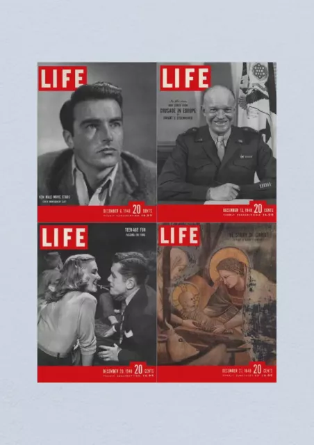 Life Magazine Lot of 4 Full Month of December 1948 6, 13, 20, 27