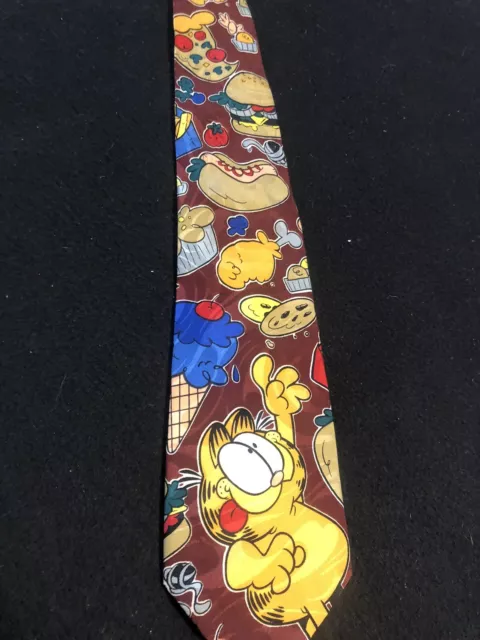 Vtg Garfield Neck Tie Cat Hot Cakes 1978 1970s Mens Tie Career