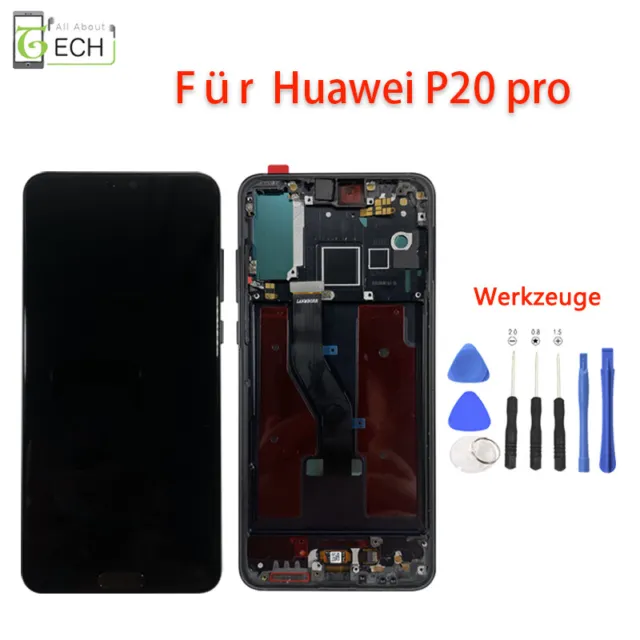 Für Huawei P20 PRO LCD Display mit original Rahmen Fingerabdruck Touchscreen Wer