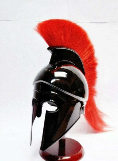 Casque Corinthien Grec Spartiate Réplique - Armure Médiévale Noir Et Blanc - Avec Support - Taille Adulte