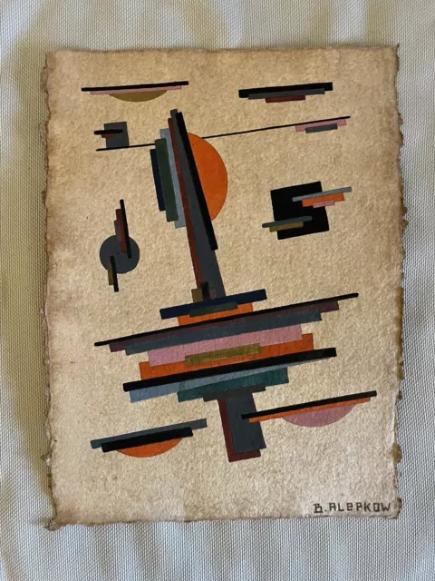 Russische Avantgarde - Bauhaus - Kubismus - Boris ALEPKOW - orig. Aquarell