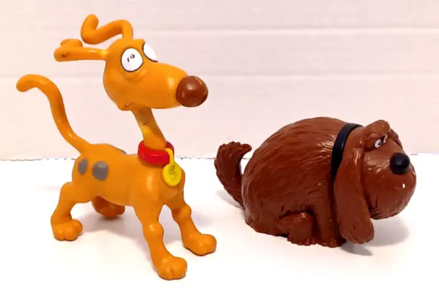 2 Dog PVC Figures Figurines Secret Life Of Pets Duke & 1997 Rugrats Spike