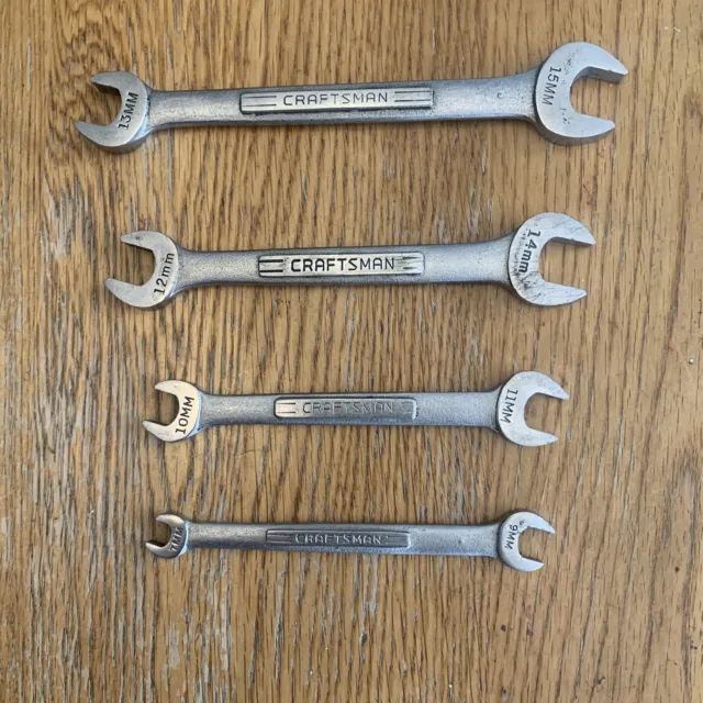 Craftsman Tools - Lot Of 4 Double Open Metric Wrenches (7mm-15mm) -v- Series