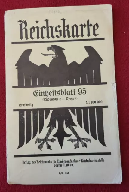 REICHSKARTE - Einheitsblatt 95 - LÜDENSCHEID - SIEGEN - 1926 - *aus Sammlung*