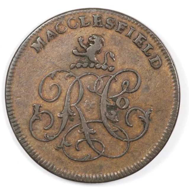 1790s GB Cheshire Macclesfield R & CO Cypher Conder Halfpenny