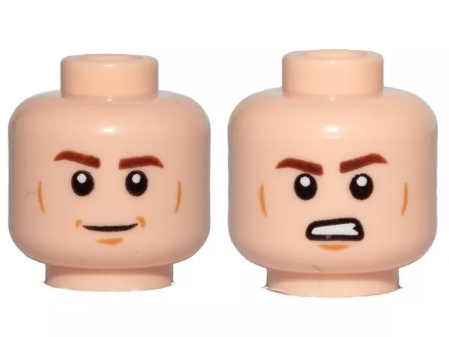 Lego Flesh  Head For Boy Man  Minifigure Reversible Angry Star Wars Solo