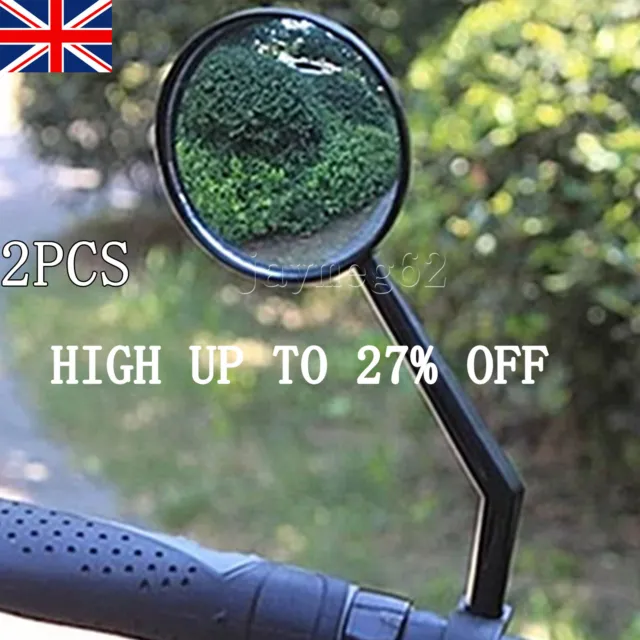 2pcs MTB Mountain Bike Handle Bar 360 Rotatable flat Bicycle Rear view Mirror