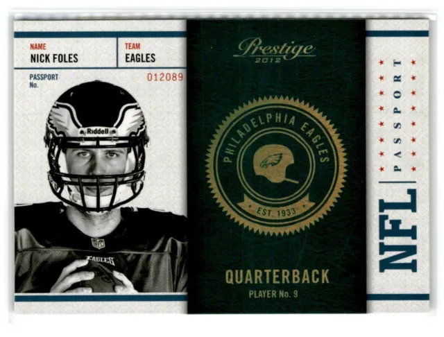 Nick Foles  Philadelphia Eagles 2012 Panini Prestige NFL Passport  #26