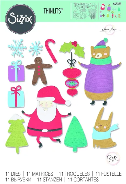 Sizzix Thinlits Lot de 11 Matrices-Doodle Christmas par Olivia Rose